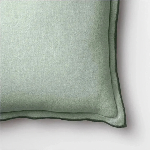 2! NWT Linen Square Throw Pillow Green - Threshold 
designed with Studio McGee - Picture 2 of 6